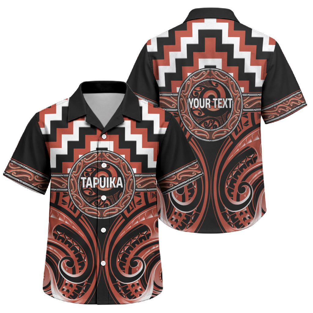 Aotearoa Tapuika Personalised Family Matching Off The Shoulder Long Sleeve Dress and Hawaiian Shirt Maori Iwi Poutama Puhoro Tattoo LT14 Son's Shirt Red - Polynesian Pride