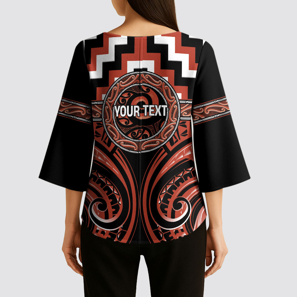 Aotearoa Tapuika Personalised Kimono Sleeve Blouse Maori Iwi Poutama Puhoro Tattoo LT14 - Polynesian Pride