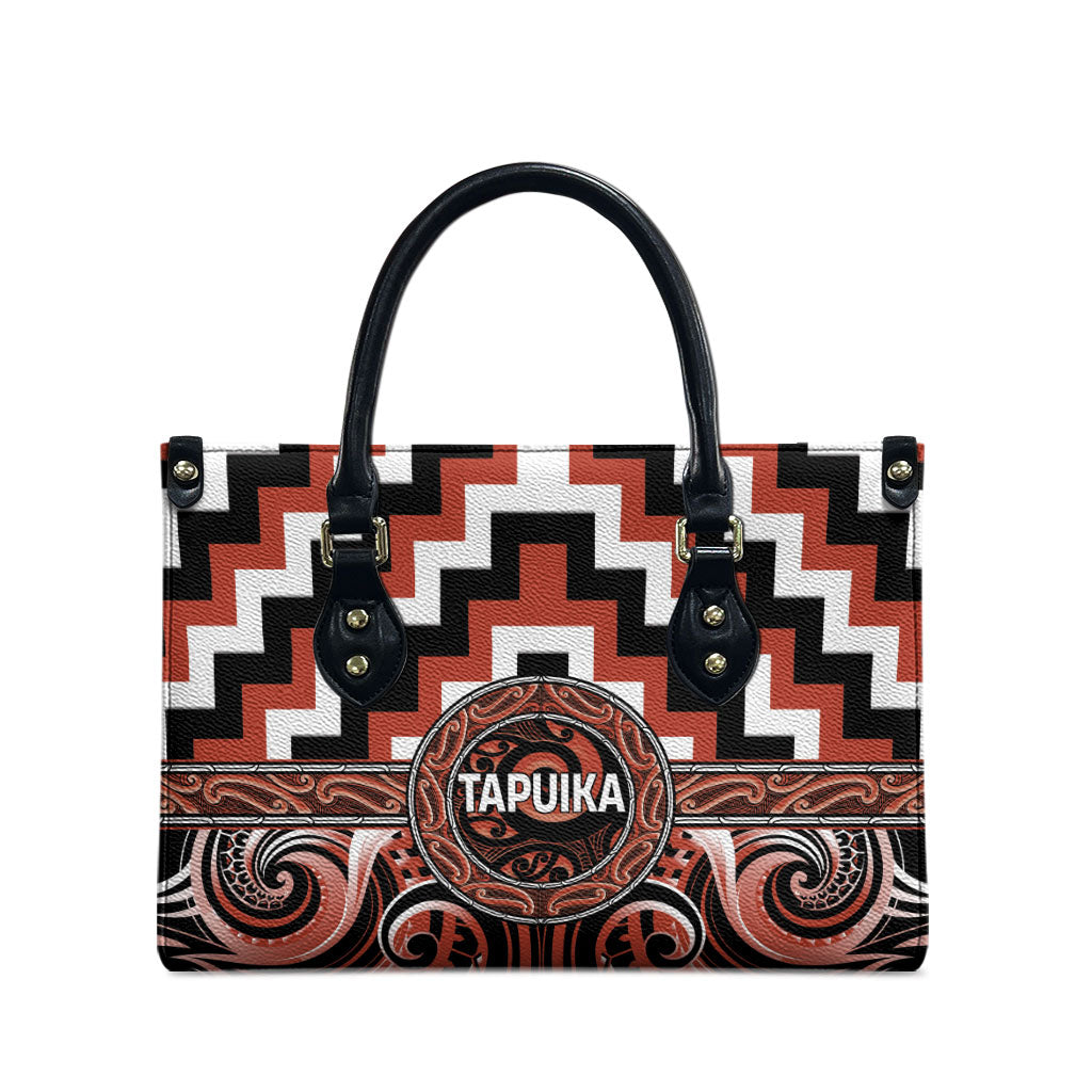 Aotearoa Tapuika Leather Bag Maori Iwi Poutama Puhoro Tattoo LT14 - Polynesian Pride