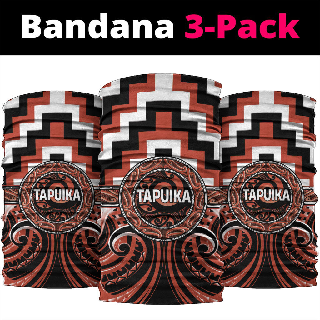 Aotearoa Tapuika Neck Gaiter Maori Iwi Poutama Puhoro Tattoo LT14 package One Size: 25*50cm Red - Polynesian Pride