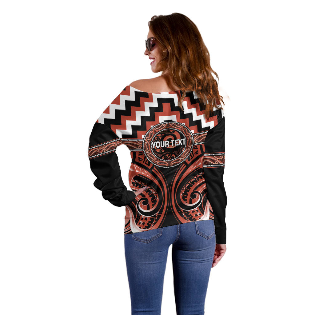 Aotearoa Tapuika Personalised Off Shoulder Sweater Maori Iwi Poutama Puhoro Tattoo LT14 - Polynesian Pride