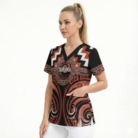 Aotearoa Tapuika Personalised Scrub Top Maori Iwi Poutama Puhoro Tattoo LT14 - Polynesian Pride