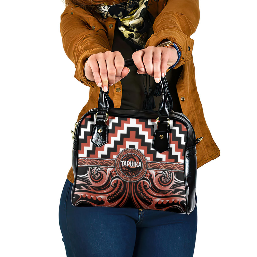Aotearoa Tapuika Shoulder Handbag Maori Iwi Poutama Puhoro Tattoo LT14 One Size Red - Polynesian Pride