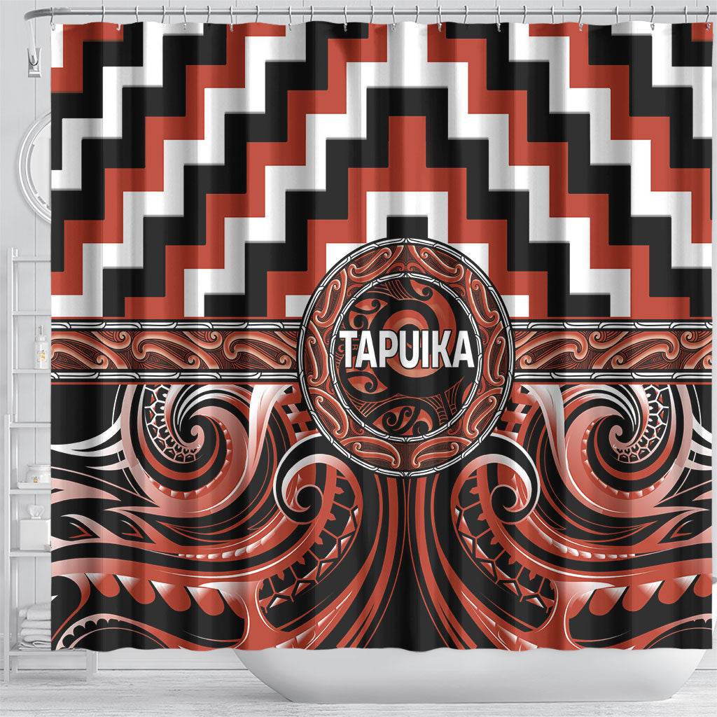 Aotearoa Tapuika Shower Curtain Maori Iwi Poutama Puhoro Tattoo LT14 - Polynesian Pride