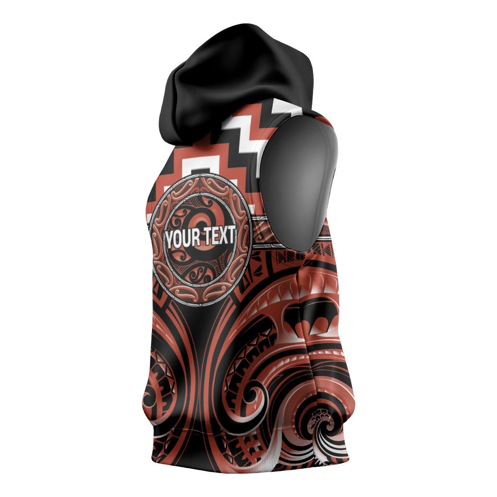 Aotearoa Tapuika Personalised Sleeveless Hoodie Maori Iwi Poutama Puhoro Tattoo LT14 - Polynesian Pride