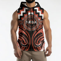 Aotearoa Tapuika Personalised Sleeveless Zip Hoodie Maori Iwi Poutama Puhoro Tattoo LT14 - Polynesian Pride