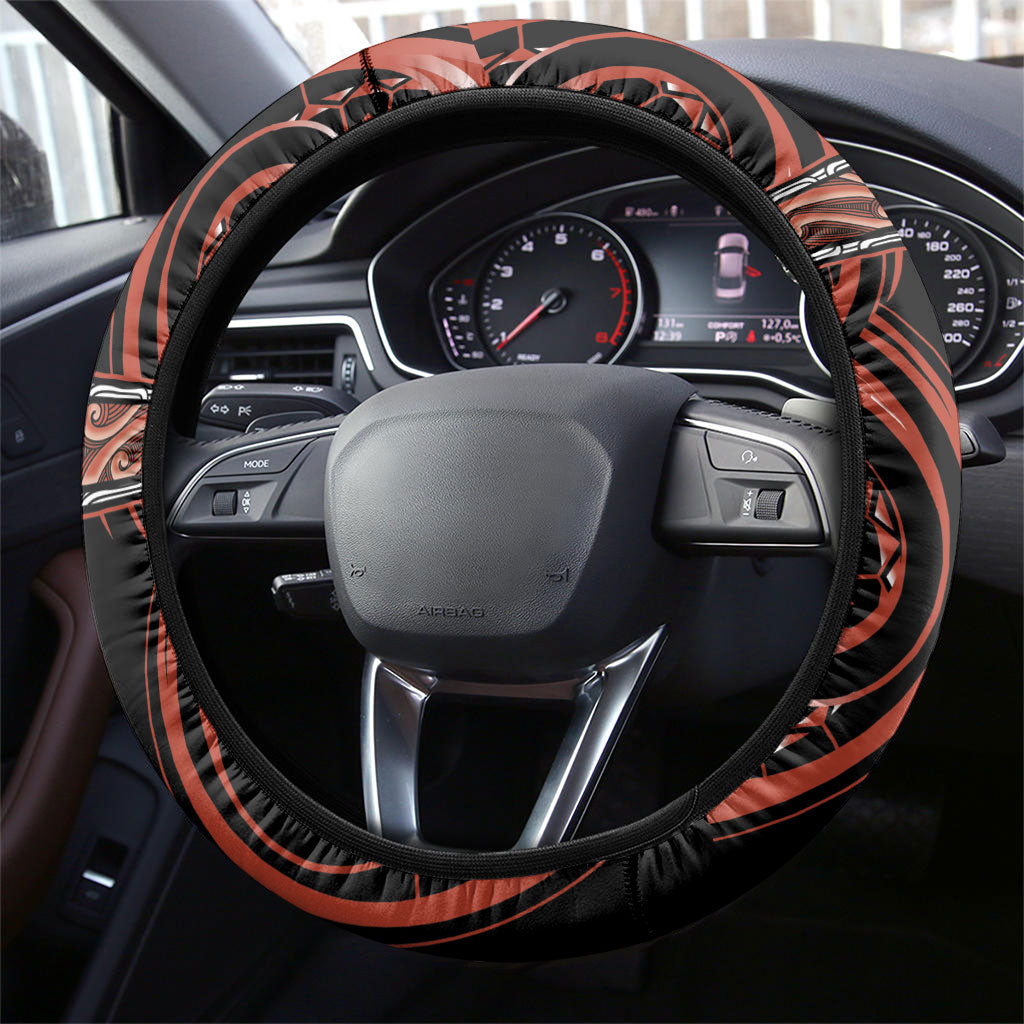 Aotearoa Tapuika Steering Wheel Cover Maori Iwi Poutama Puhoro Tattoo LT14 - Polynesian Pride