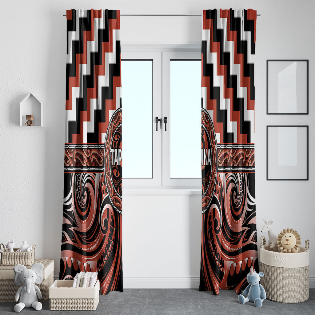 Aotearoa Tapuika Window Curtain Maori Iwi Poutama Puhoro Tattoo LT14 - Polynesian Pride