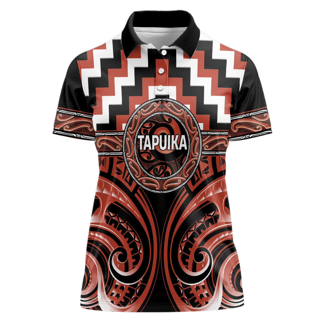 Aotearoa Tapuika Personalised Women Polo Shirt Maori Iwi Poutama Puhoro Tattoo LT14 Female Red - Polynesian Pride