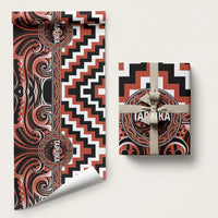 Aotearoa Tapuika Wrapping Paper Maori Iwi Poutama Puhoro Tattoo LT14 58" × 23" Red - Polynesian Pride