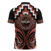 Aotearoa Tapuika Personalised Zipper Polo Shirt Maori Iwi Poutama Puhoro Tattoo LT14 - Polynesian Pride