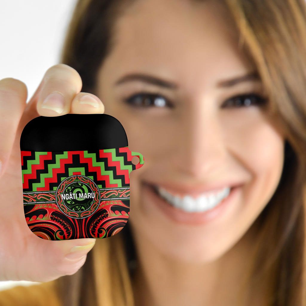 Aotearoa Ngati Maru AirPods Case Maori Iwi Poutama Puhoro Tattoo LT14 - Polynesian Pride