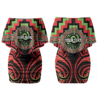 Aotearoa Ngati Maru Personalised Couples Matching Off Shoulder Short Dress and Hawaiian Shirt Maori Iwi Poutama Puhoro Tattoo LT14 - Polynesian Pride