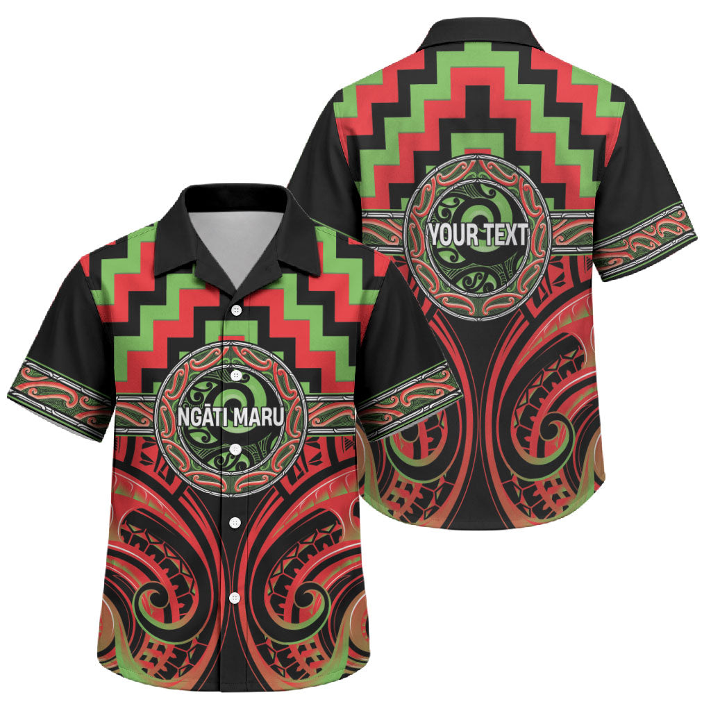 Aotearoa Ngati Maru Personalised Family Matching Mermaid Dress and Hawaiian Shirt Maori Iwi Poutama Puhoro Tattoo LT14 Son's Shirt Red - Polynesian Pride