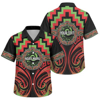 Aotearoa Ngati Maru Personalised Family Matching Summer Maxi Dress and Hawaiian Shirt Maori Iwi Poutama Puhoro Tattoo LT14 Son's Shirt Red - Polynesian Pride