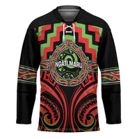Aotearoa Ngati Maru Personalised Hockey Jersey Maori Iwi Poutama Puhoro Tattoo LT14 Unisex Red - Polynesian Pride