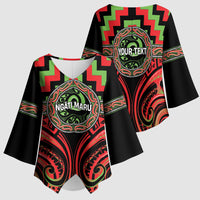 Aotearoa Ngati Maru Personalised Kimono Sleeve Blouse Maori Iwi Poutama Puhoro Tattoo LT14 - Polynesian Pride