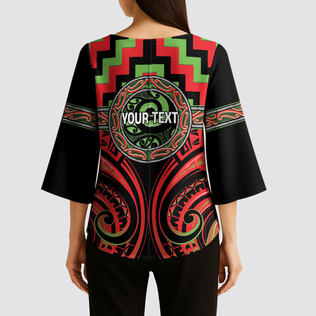 Aotearoa Ngati Maru Personalised Kimono Sleeve Blouse Maori Iwi Poutama Puhoro Tattoo LT14 - Polynesian Pride