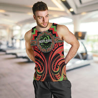 Aotearoa Ngati Maru Personalised Men Tank Top Maori Iwi Poutama Puhoro Tattoo LT14 Red - Polynesian Pride