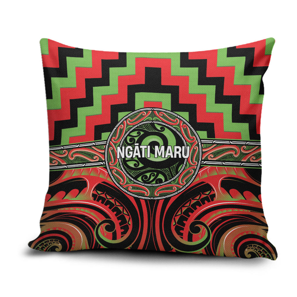 Aotearoa Ngati Maru Pillow Cover Maori Iwi Poutama Puhoro Tattoo LT14 Red - Polynesian Pride