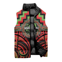 Aotearoa Ngati Maru Personalised Sleeveless Puffer Jacket Maori Iwi Poutama Puhoro Tattoo LT14 - Polynesian Pride