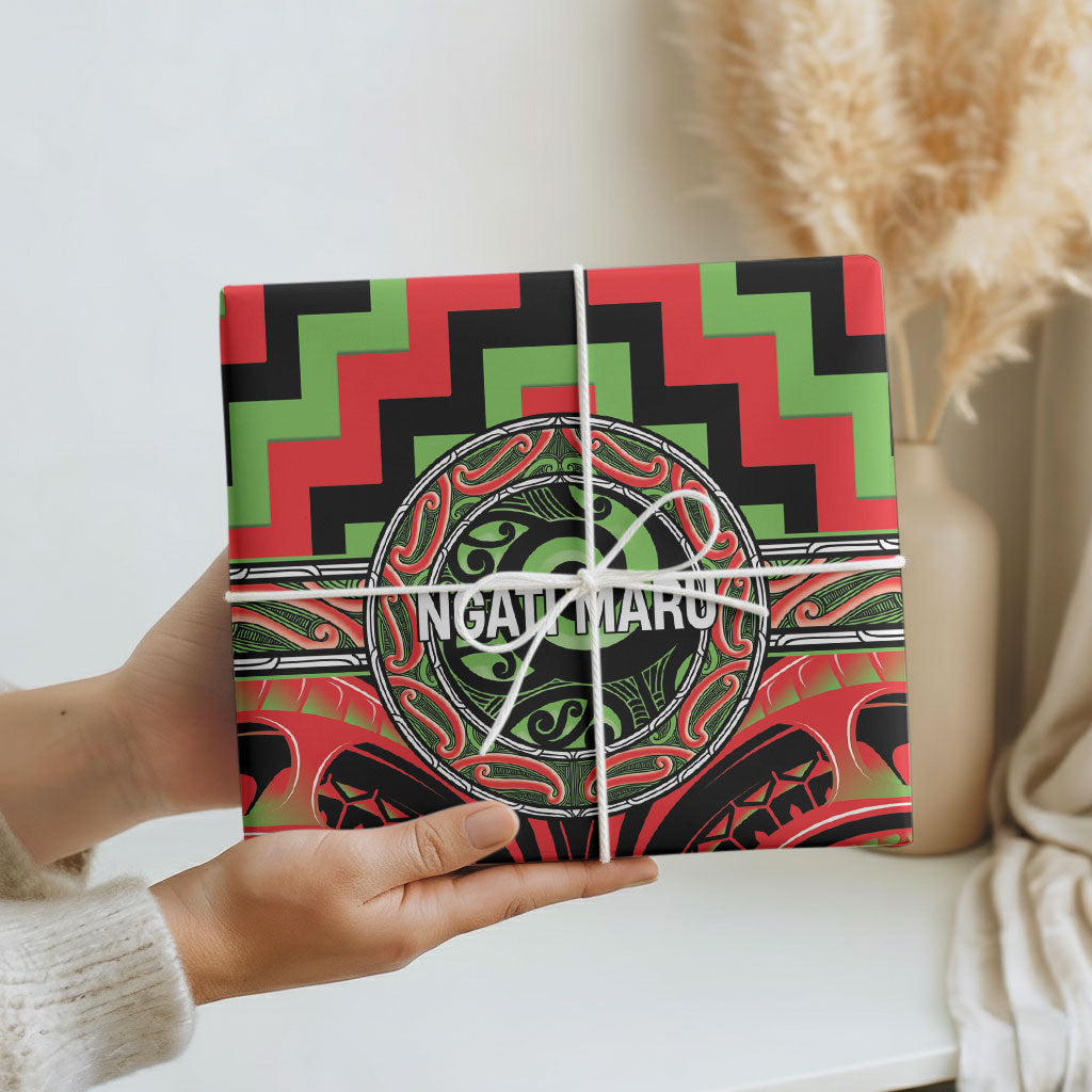 Aotearoa Ngati Maru Wrapping Paper Maori Iwi Poutama Puhoro Tattoo LT14 - Polynesian Pride