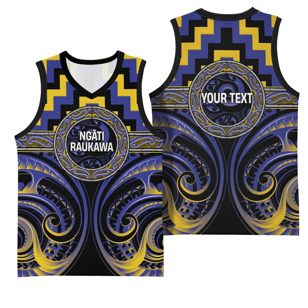 Aotearoa Ngati Raukawa Personalised Basketball Jersey Maori Iwi Poutama Puhoro Tattoo LT14 - Polynesian Pride