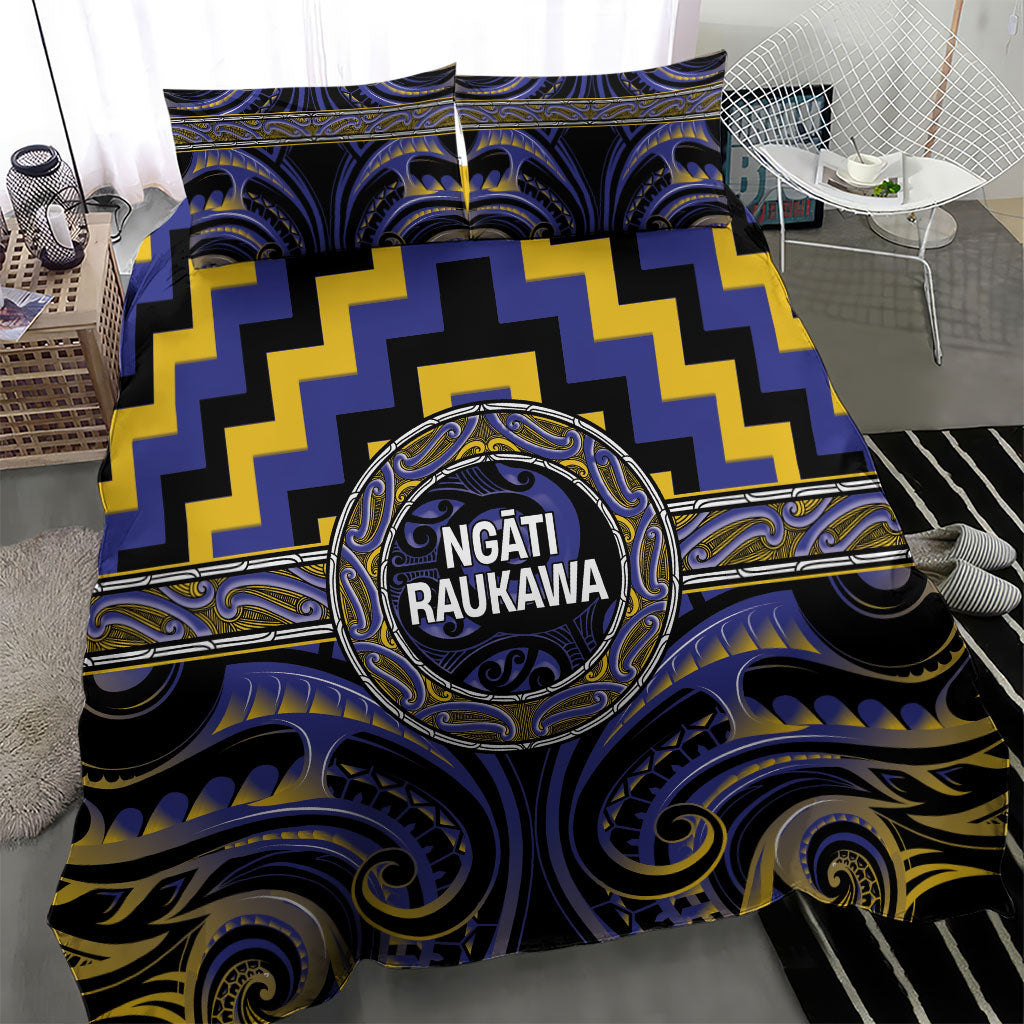 Aotearoa Ngati Raukawa Bedding Set Maori Iwi Poutama Puhoro Tattoo LT14 - Polynesian Pride