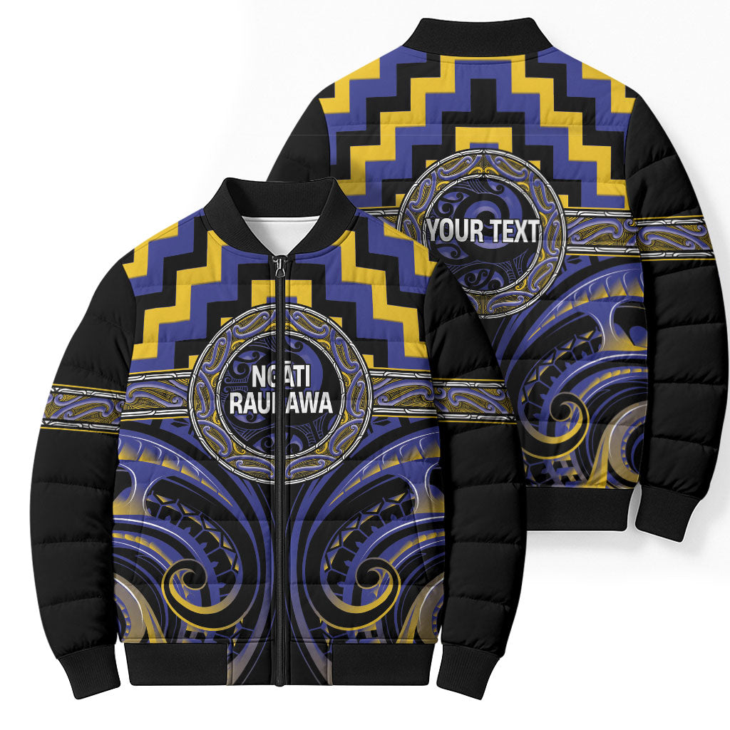 Aotearoa Ngati Raukawa Personalised Bomber Puffer Jacket Maori Iwi Poutama Puhoro Tattoo LT14 - Polynesian Pride