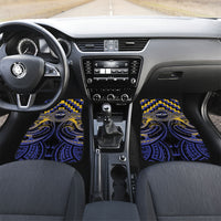 Aotearoa Ngati Raukawa Personalised Car Mats Maori Iwi Poutama Puhoro Tattoo LT14 Set 2pcs - Front Blue - Polynesian Pride
