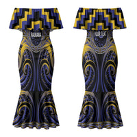 Aotearoa Ngati Raukawa Personalised Couples Matching Mermaid Dress and Hawaiian Shirt Maori Iwi Poutama Puhoro Tattoo LT14 - Polynesian Pride
