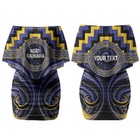 Aotearoa Ngati Raukawa Personalised Couples Matching Off Shoulder Short Dress and Long Sleeve Button Shirt Maori Iwi Poutama Puhoro Tattoo LT14 - Polynesian Pride