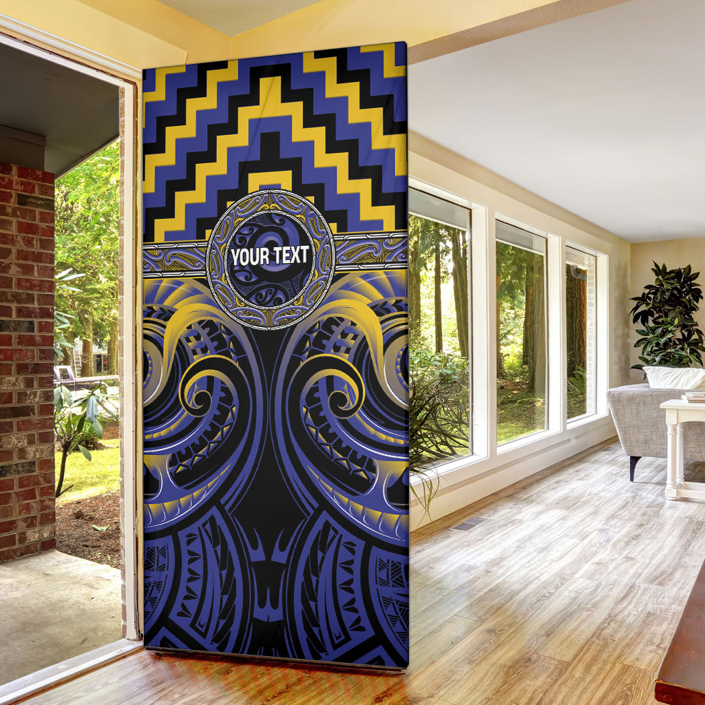 Aotearoa Ngati Raukawa Personalised Door Cover Maori Iwi Poutama Puhoro Tattoo LT14 - Polynesian Pride