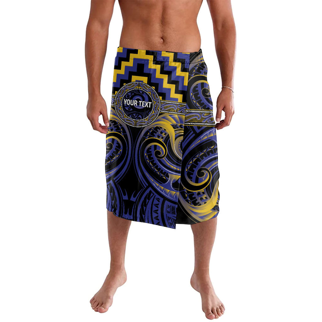 Aotearoa Ngati Raukawa Personalised Lavalava Maori Iwi Poutama Puhoro Tattoo LT14 Blue - Polynesian Pride