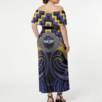Aotearoa Ngati Raukawa Personalised Off Shoulder Maxi Dress Maori Iwi Poutama Puhoro Tattoo LT14 - Polynesian Pride