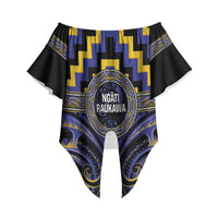 Aotearoa Ngati Raukawa Personalised Off Shoulder Wrap Waist Top Maori Iwi Poutama Puhoro Tattoo LT14 - Polynesian Pride