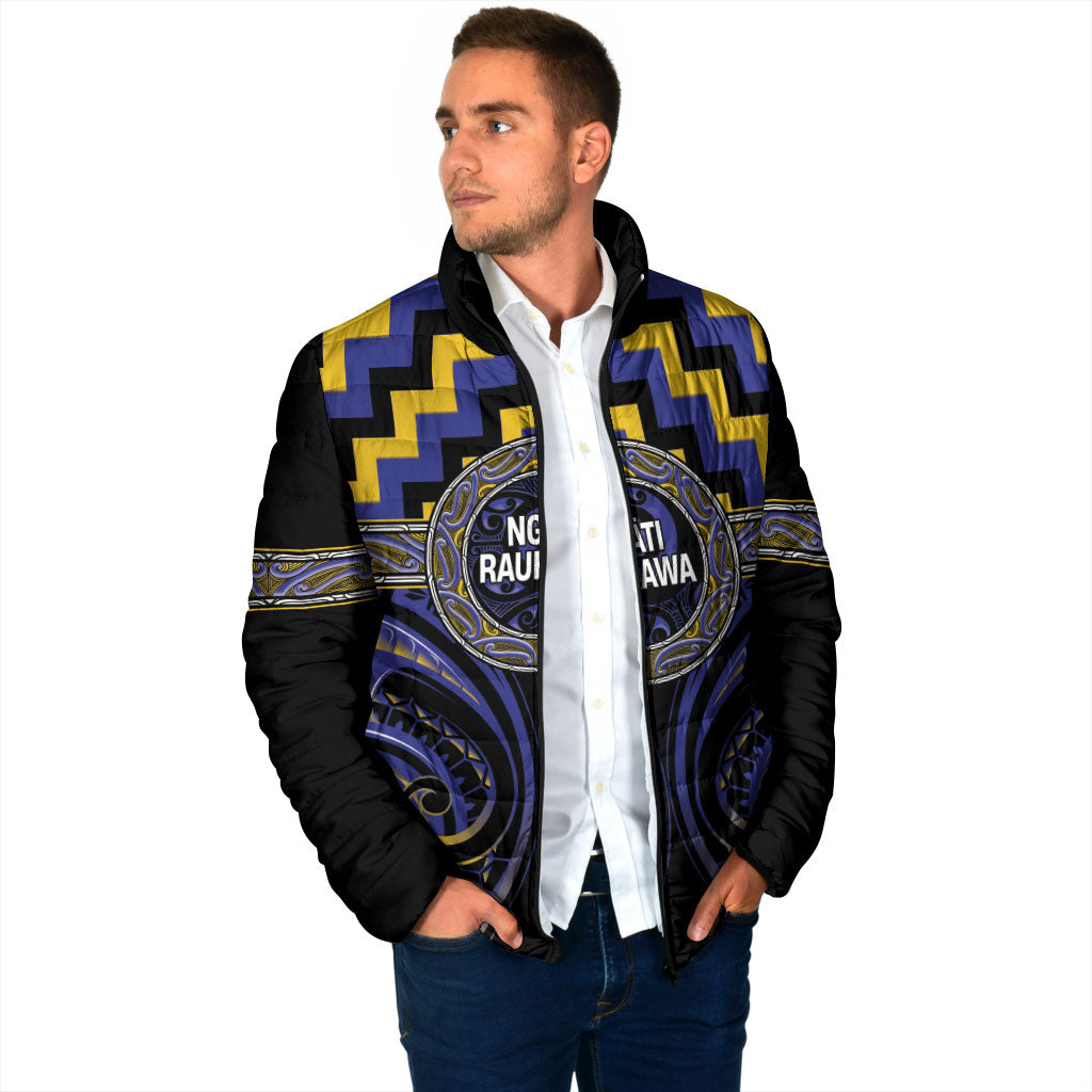 Aotearoa Ngati Raukawa Personalised Padded Jacket Maori Iwi Poutama Puhoro Tattoo LT14 - Polynesian Pride