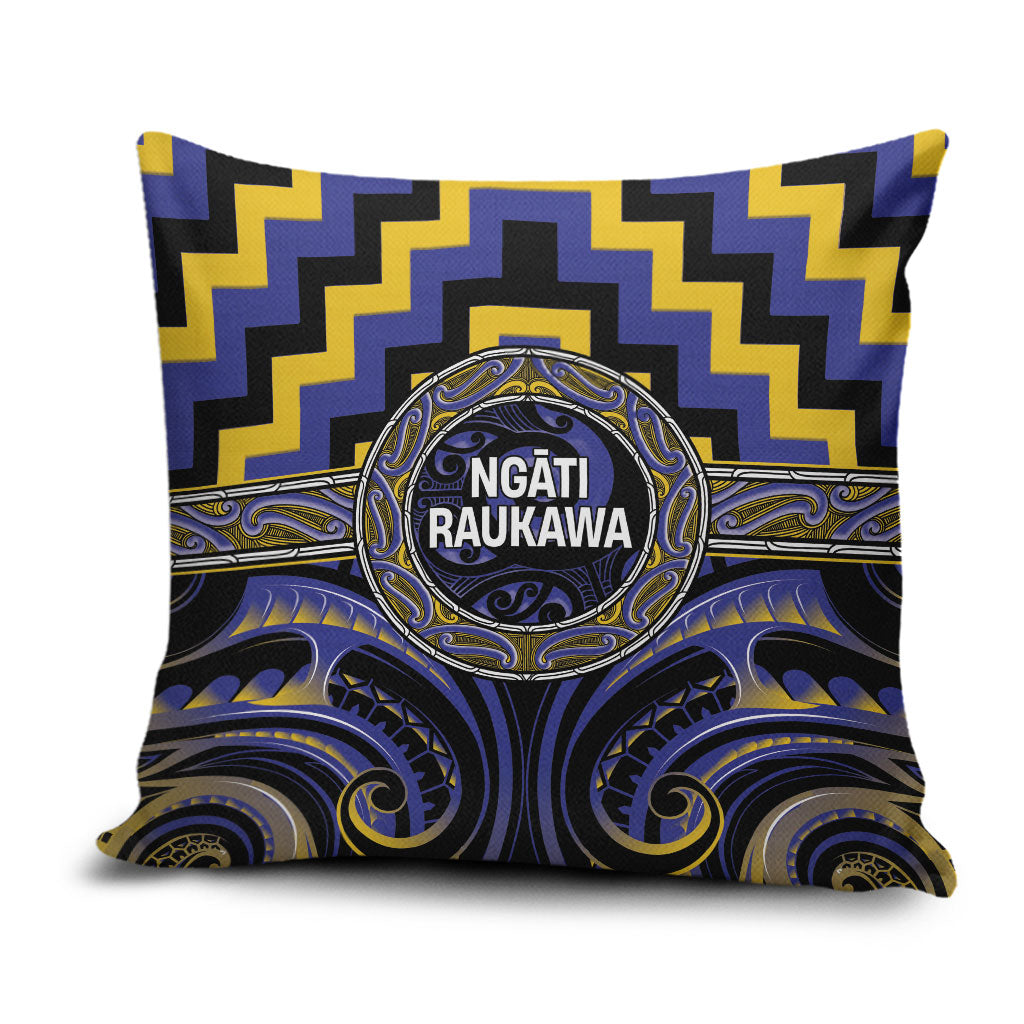 Aotearoa Ngati Raukawa Pillow Cover Maori Iwi Poutama Puhoro Tattoo LT14 Blue - Polynesian Pride