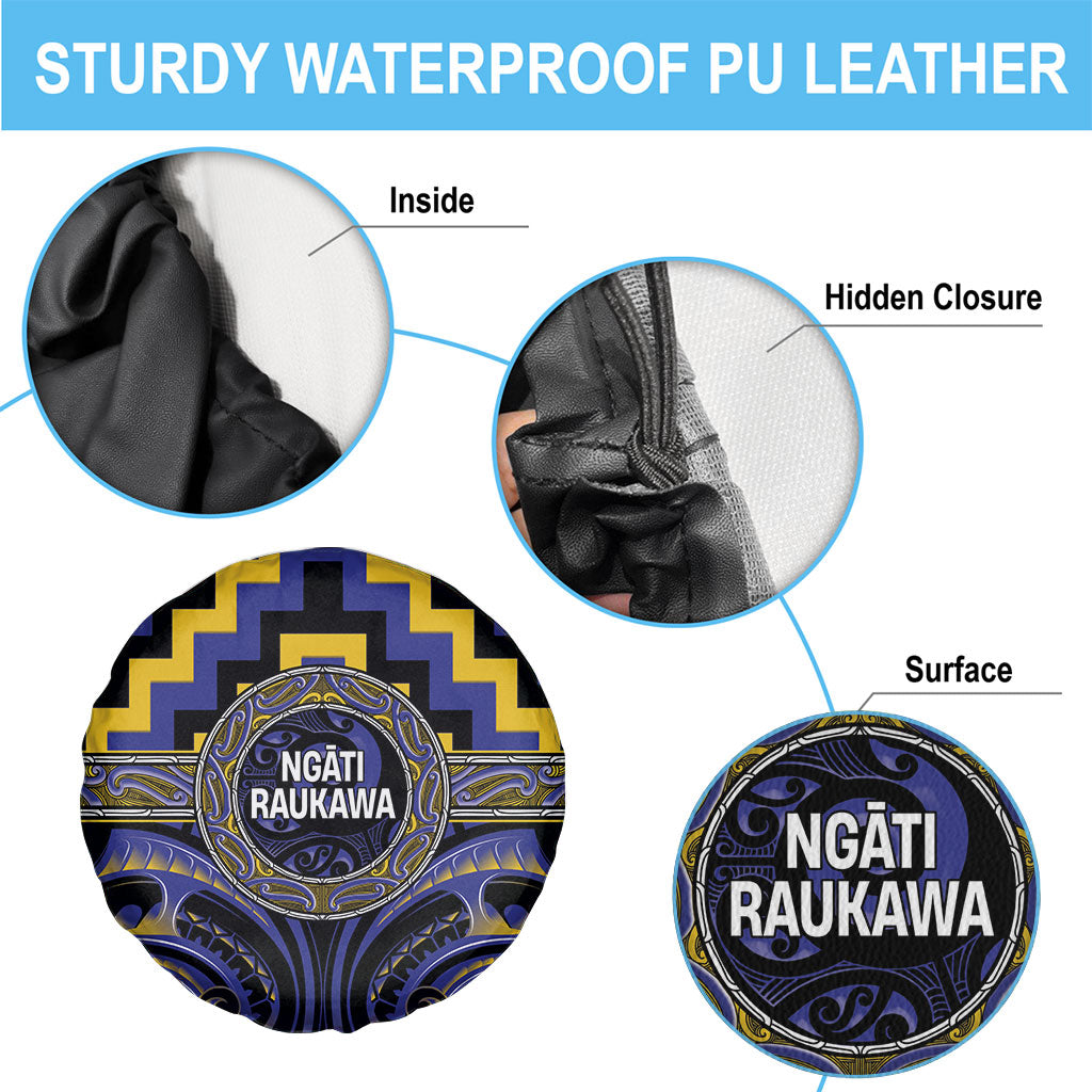 Aotearoa Ngati Raukawa Spare Tire Cover Maori Iwi Poutama Puhoro Tattoo LT14 - Polynesian Pride