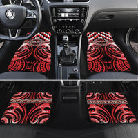 Aotearoa Ngati Toa Personalised Car Mats Maori Iwi Poutama Puhoro Tattoo LT14 Set 4pcs Red - Polynesian Pride