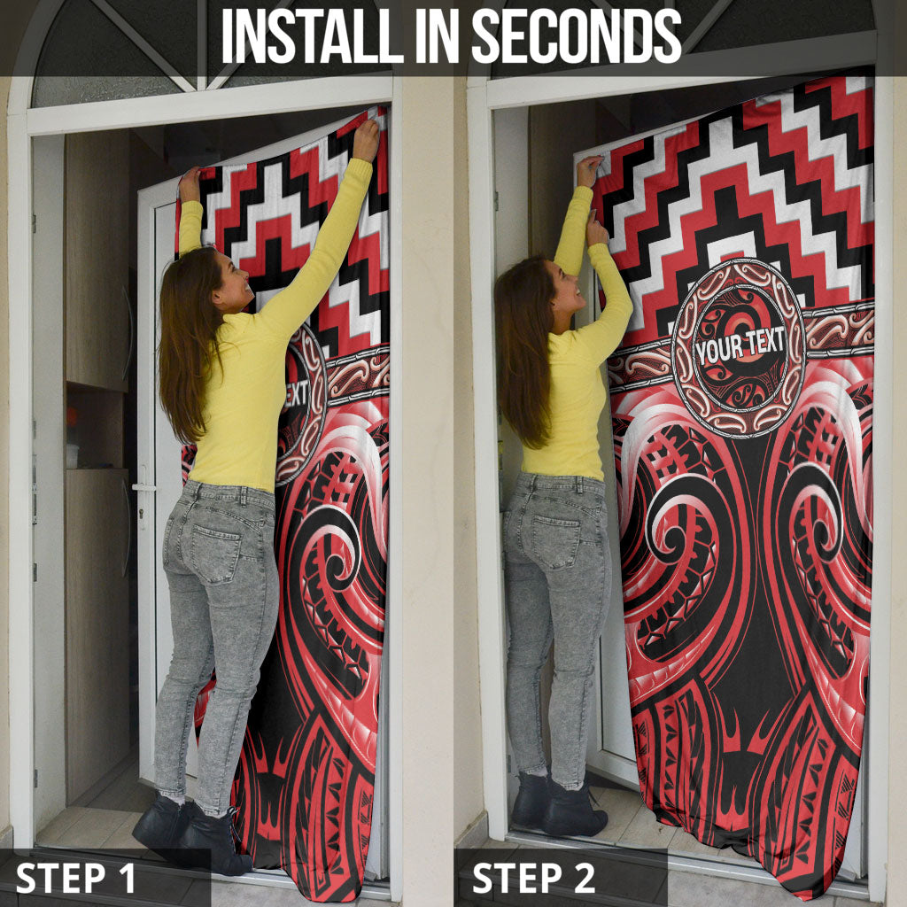 Aotearoa Ngati Toa Personalised Door Cover Maori Iwi Poutama Puhoro Tattoo LT14 - Polynesian Pride