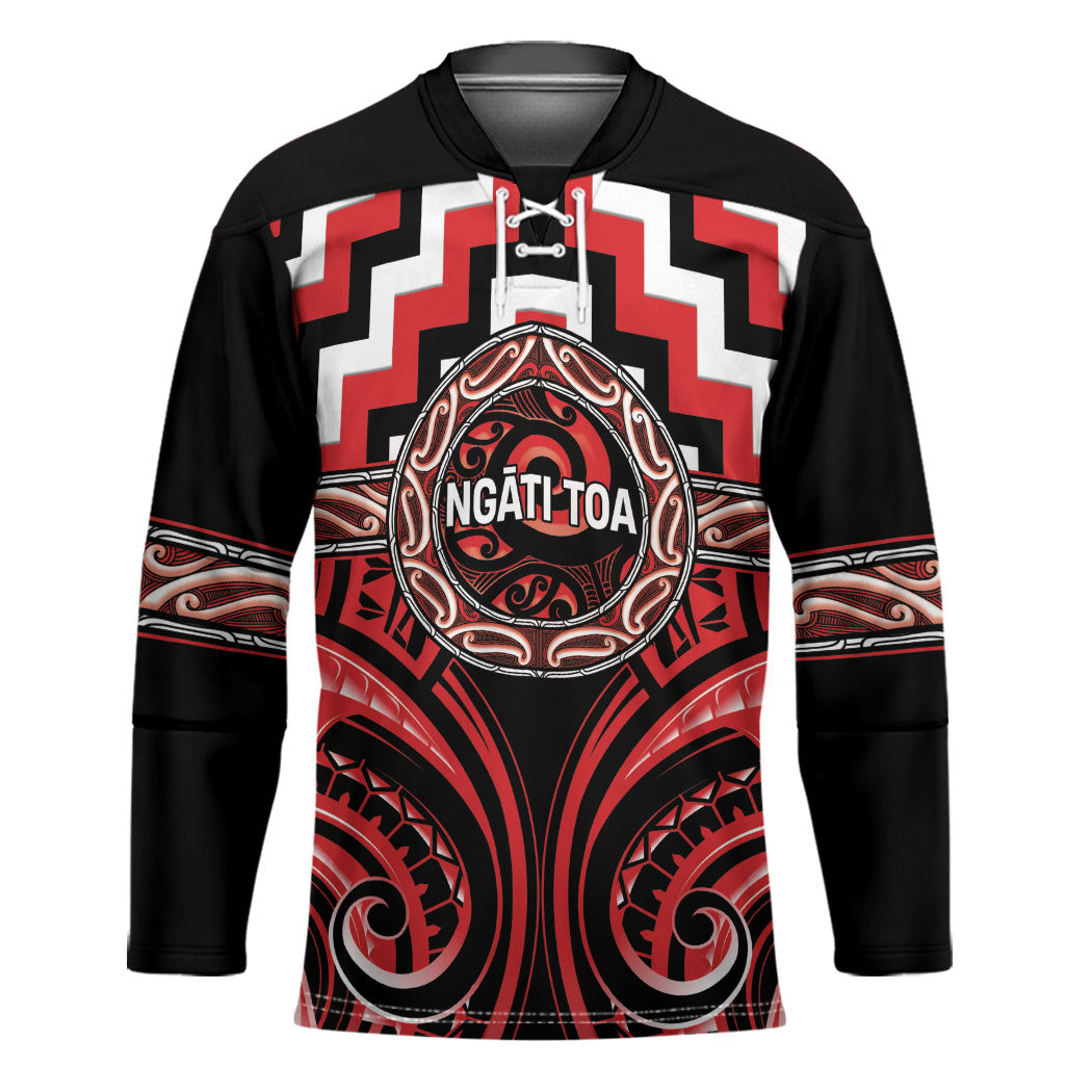 Aotearoa Ngati Toa Personalised Hockey Jersey Maori Iwi Poutama Puhoro Tattoo LT14 Unisex Red - Polynesian Pride