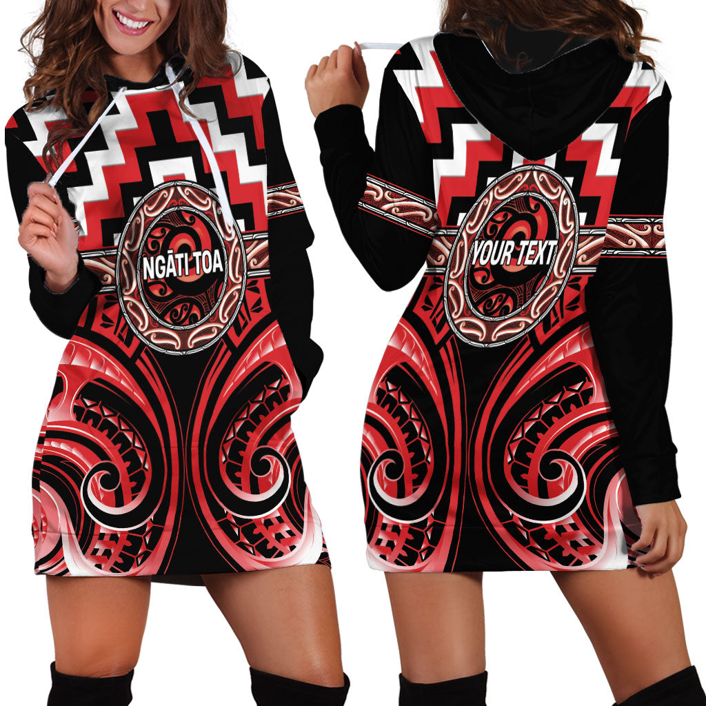 Aotearoa Ngati Toa Personalised Hoodie Dress Maori Iwi Poutama Puhoro Tattoo LT14 - Polynesian Pride