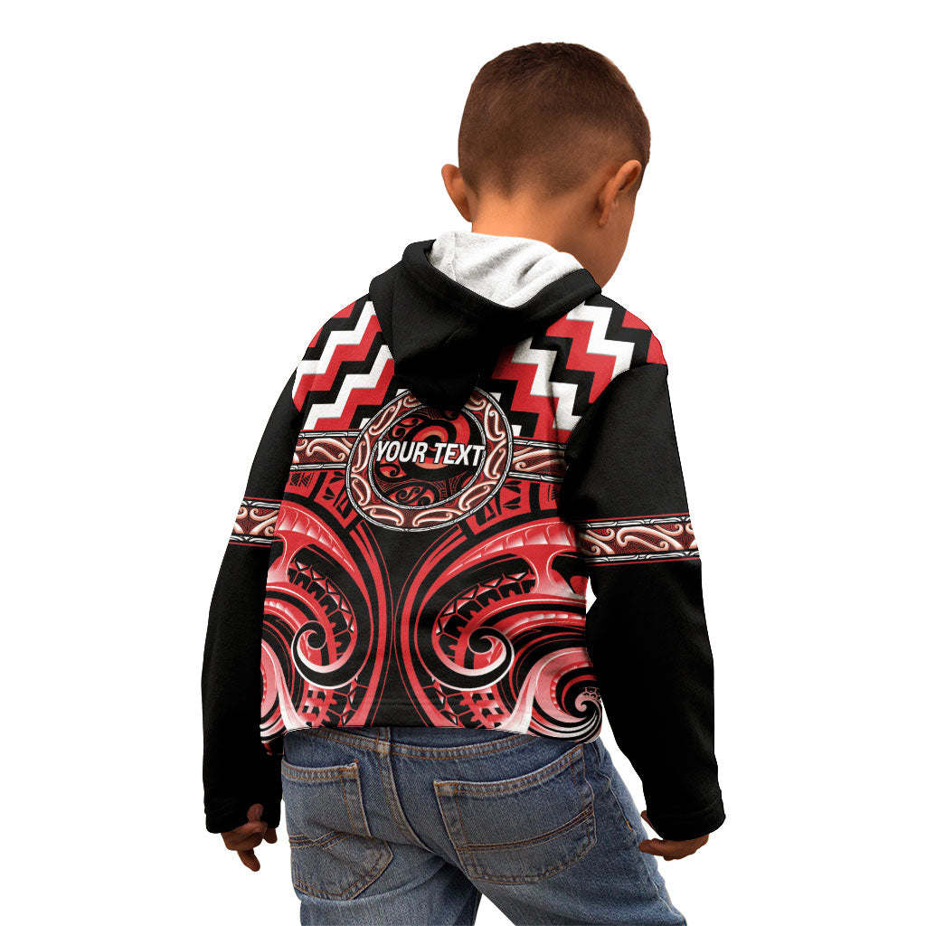 Aotearoa Ngati Toa Personalised Kid Hoodie Maori Iwi Poutama Puhoro Tattoo LT14 - Polynesian Pride