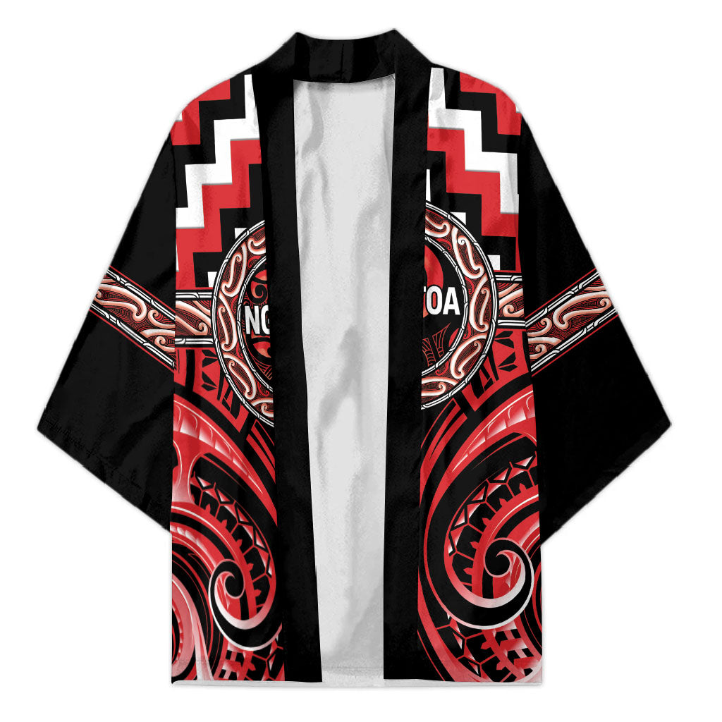 Aotearoa Ngati Toa Personalised Kimono Maori Iwi Poutama Puhoro Tattoo LT14 Unisex Red - Polynesian Pride