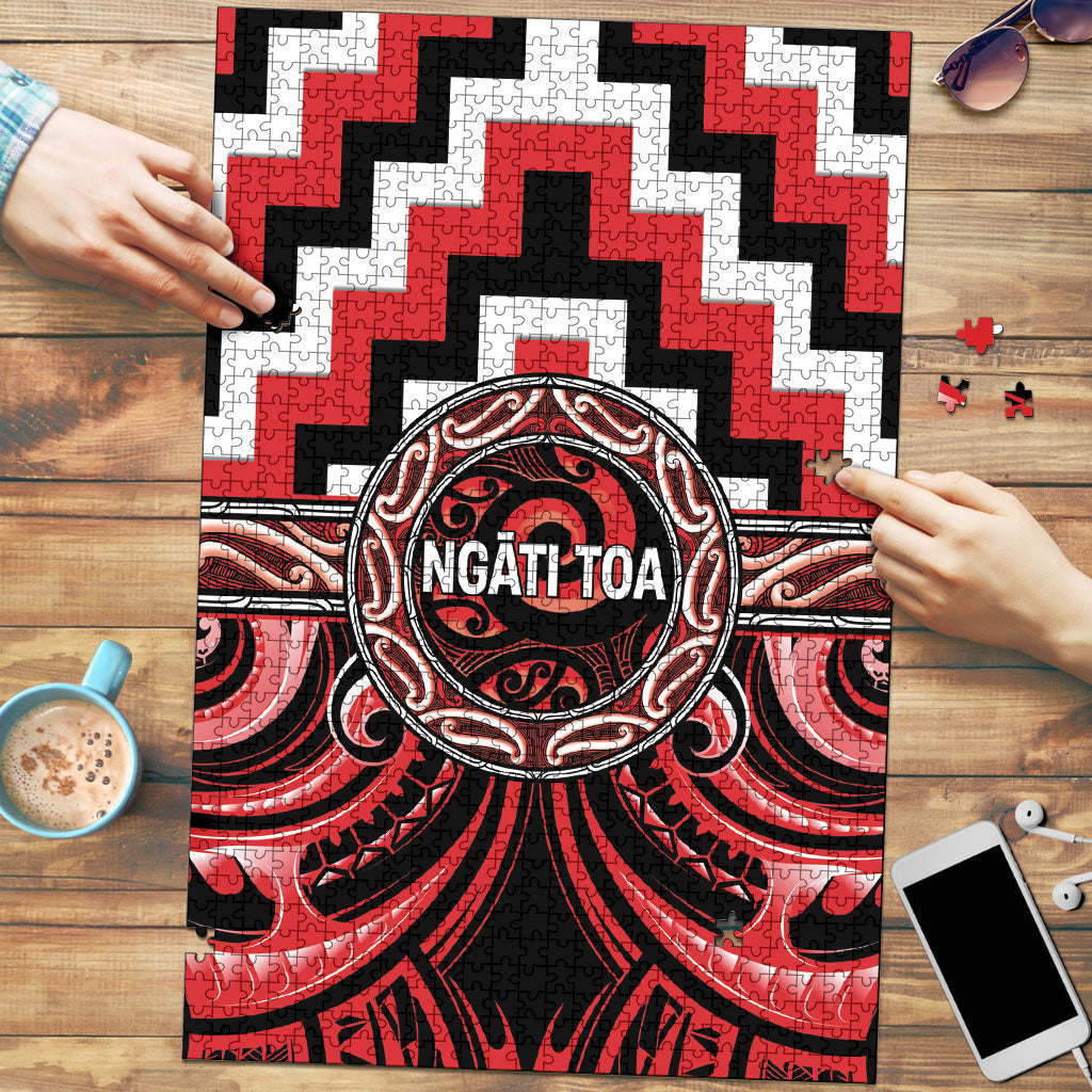Aotearoa Ngati Toa Puzzle Maori Iwi Poutama Puhoro Tattoo LT14 Red - Polynesian Pride