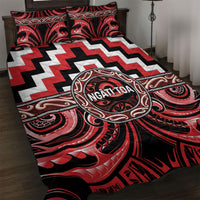 Aotearoa Ngati Toa Quilt Bed Set Maori Iwi Poutama Puhoro Tattoo LT14 Red - Polynesian Pride