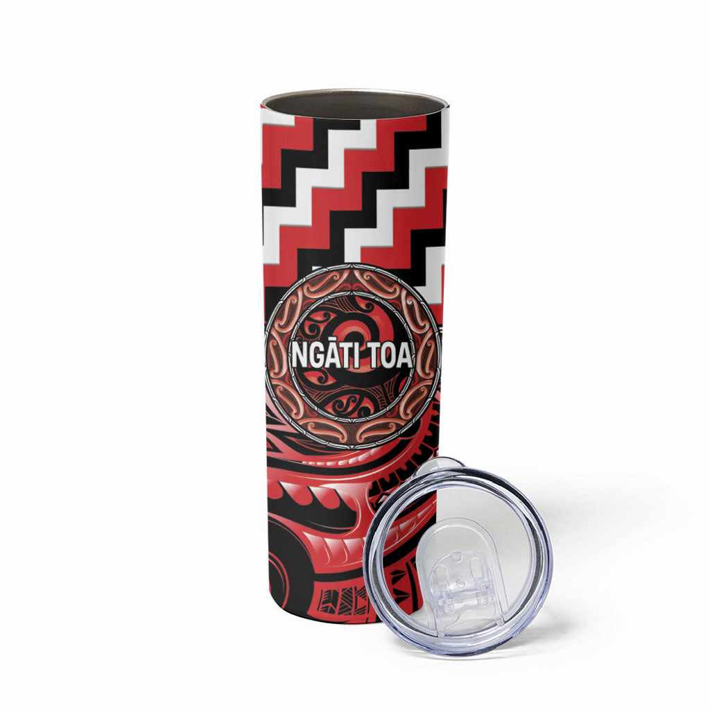 Aotearoa Ngati Toa Personalised Skinny Tumbler Maori Iwi Poutama Puhoro Tattoo LT14 - Polynesian Pride