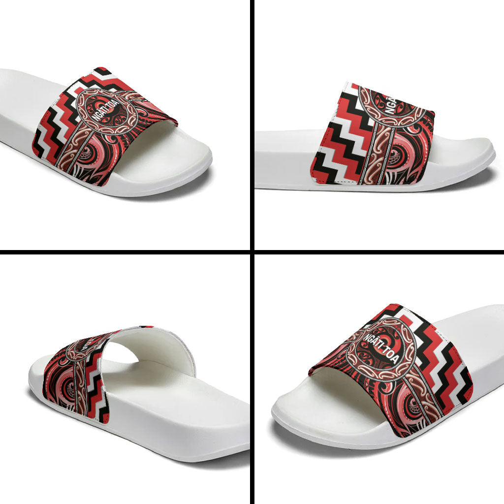 Aotearoa Ngati Toa Slide Sandals Maori Iwi Poutama Puhoro Tattoo LT14 - Polynesian Pride