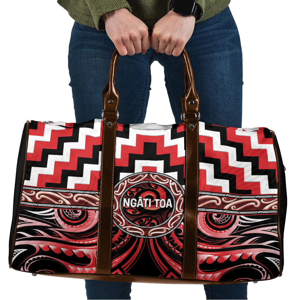 Aotearoa Ngati Toa Travel Bag Maori Iwi Poutama Puhoro Tattoo LT14 Red - Polynesian Pride
